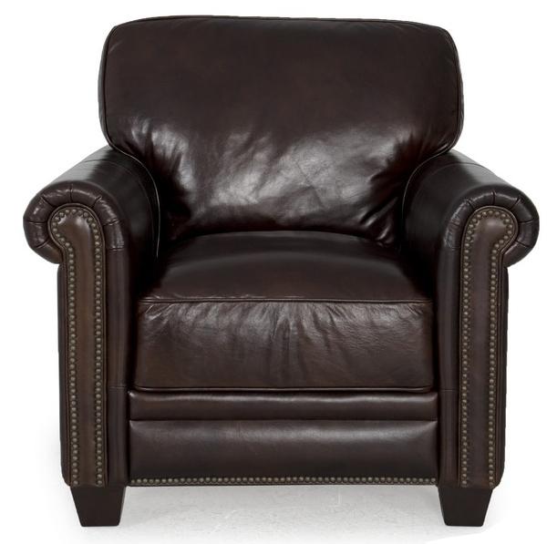 Dante Leather 7888 Dark Brown Leather Chair with Nailhead Trim | Sprintz  Furniture | Upholstered Chair